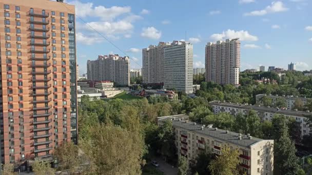 Flygfoto Över Moskva Bostadsområde Cheryomushki Ryssland — Stockvideo