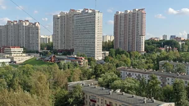 Flygfoto Över Moskva Bostadsområde Cheryomushki Ryssland — Stockvideo