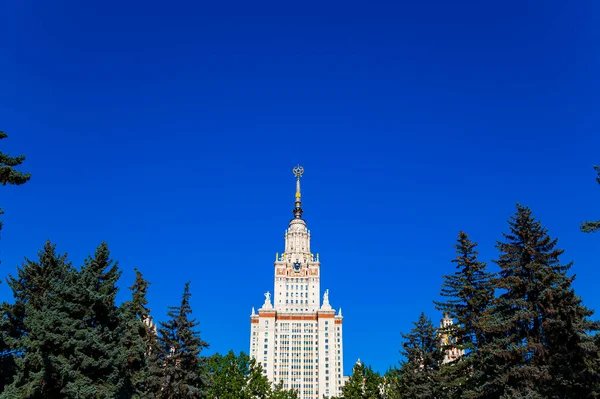 Het Belangrijkste Gebouw Van Lomonosov Moskou State University Sparrow Hills — Stockfoto