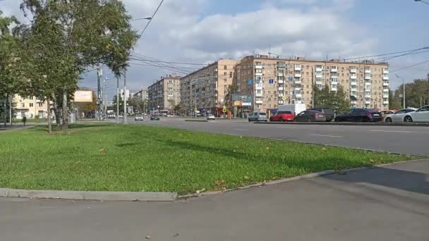 모스코 2021 러시아 모스크바의한 거리에서 운행되는 — 비디오