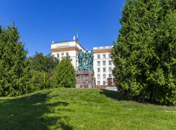 Moskau Russland August 2021 Denkmal Für Studentische Bautrupps Der Nähe — Stockfoto