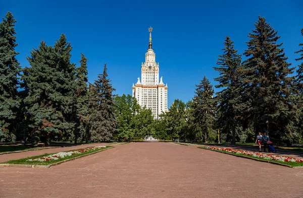 Moskva Rusko August 2021 Území Lomonosov Moskevské Státní Univerzity Msu — Stock fotografie
