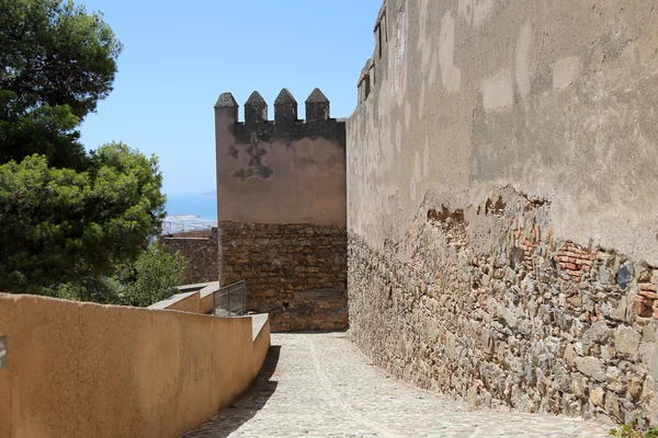 Gibralfaro castle i Málaga, Andalusien, Spanien. platsen är deklarerade UNESCO: s världsarvslista — Stockfoto