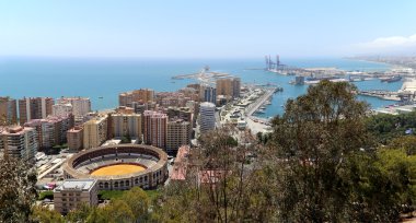malaga İspanya havadan görünümden plaza de toros (Arena) ile görmek