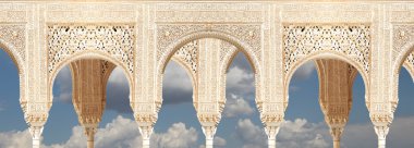 alhambra, granada, İspanya (Endülüs) İslam tarzı kemerler