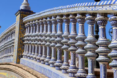 plaza de espana seramik Köprüsü (1929 latin Amerika sergi mekanı idi) Sevilla, Endülüs, İspanya