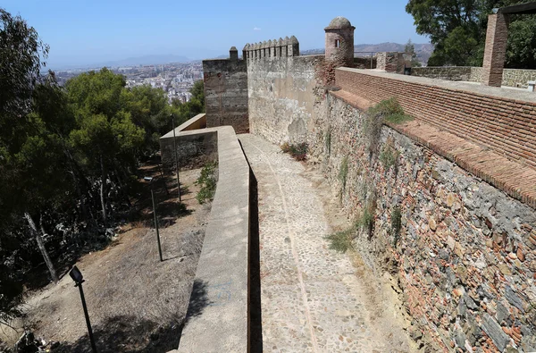 Gibralfaro-kastély, a malaga, Andalúzia, Spanyolország. a hely bejelentett unesco Világörökség — Stock Fotó