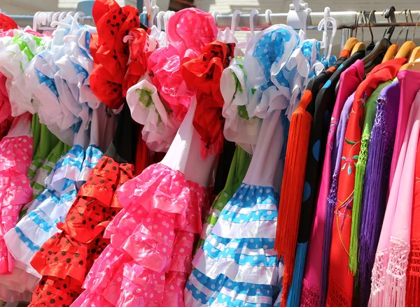 Typical colored Spanish flamenco dress, Andalusia, Spain — Stock Photo, Image