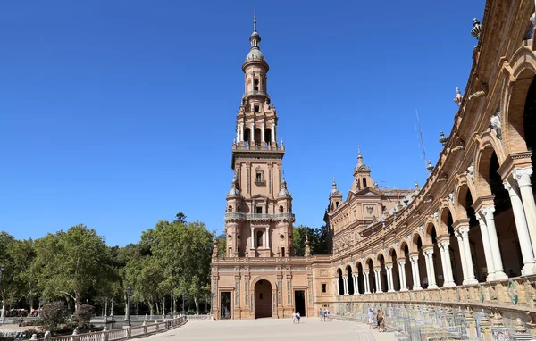 Famosa Plaza de Espana (foi palco da Exposição Latino-Americana de 1929) Praça Espanhola em Sevilha, Andaluzia, Espanha — Fotografia de Stock