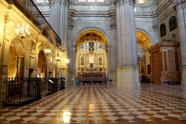 The interior Cathedral of Malaga--is a Renaissance church in the city of Malaga, Andalusia, southern Spain. It was constructed between 1528 and 1782, its interior is also in Renaissance style — Stock Photo, Image