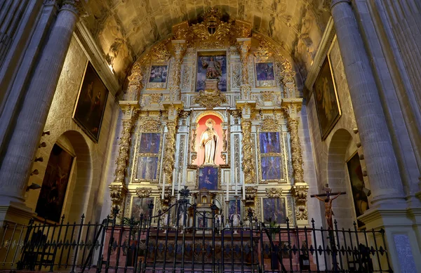 The interior Cathedral of Malaga-is a Renaissance church in the city of Malaga, Andalusia, southern Spain. Он был построен между 1528 и 1782 годами, его интерьер также в стиле ренессанса — стоковое фото