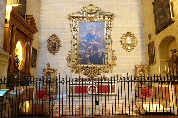 The interior Cathedral of Malaga-is a Renaissance church in the city of Malaga, Andalusia, southern Spain. Он был построен между 1528 и 1782 годами, его интерьер также в стиле ренессанса — стоковое фото