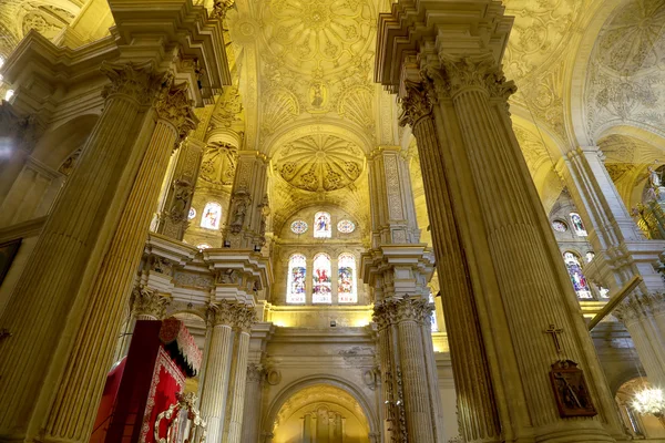 A Catedral interior de Málaga é uma igreja renascentista na cidade de Málaga, na Andaluzia, no sul da Espanha. Foi construído entre 1528 e 1782, seu interior também está em estilo renascentista — Fotografia de Stock