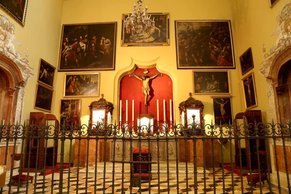 马拉加 — — 室内大教堂是文艺复兴时期的教会在马拉加市、 安达卢西亚、 西班牙南部。它建成 1528年和 1782 年之间，它的内部也是在文艺复兴风格 — 图库照片