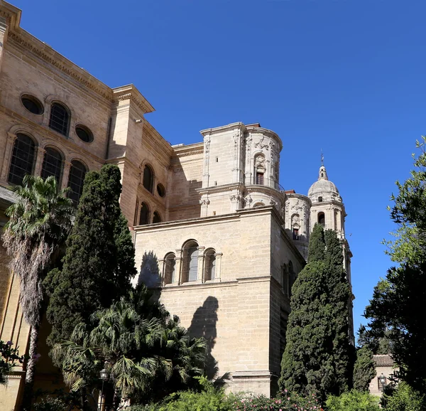 Catedral de Málaga é uma igreja renascentista na cidade de Málaga, Andaluzia, sul da Espanha — Fotografia de Stock