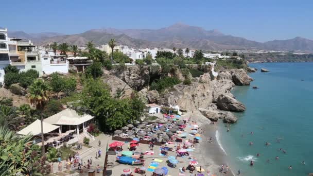 View from Balcon de Europa in Nerja, Spain — Stock Video