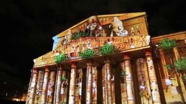 Uluslararası festival ışık çemberi için 13 Ekim 2014 Moskova, Rusya ışıklı gece büyük (Bolshoy) tiyatro