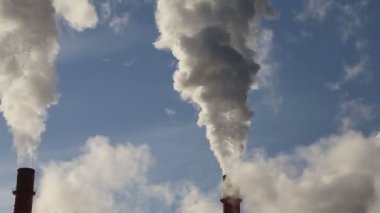 Santral yanan kömür yığında duman