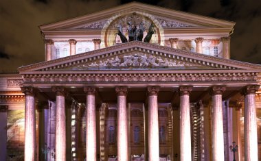 Uluslararası festival ışık çemberi için 13 Ekim 2014 Moskova, Rusya ışıklı gece büyük (Bolshoy) tiyatro