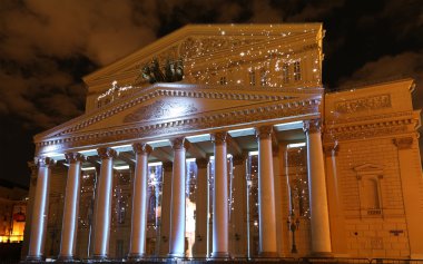 Uluslararası festival ışık çemberi için 13 Ekim 2014 Moskova, Rusya ışıklı gece büyük (Bolshoy) tiyatro