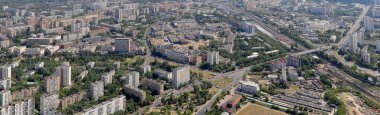 muhteşem havadan görünümü (340 m) Moskova, Rusya. Ostankino televizyon kulesinden göster