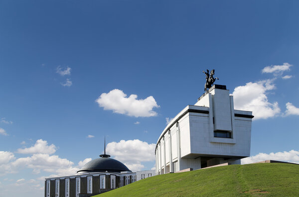 War memorial in Victory Park on Poklonnaya Hill, Moscow, Russia. The memorial complex constructed in memory of those who died during the Great Patriotic war