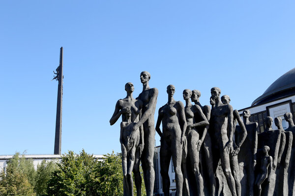 War memorial in Victory Park on Poklonnaya Hill, Moscow, Russia. The memorial complex constructed in memory of those who died during the Great Patriotic war