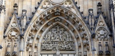 Çek Cumhuriyeti Prag Şatosu 'ndaki Aziz Vitus Katedrali (Roma Katolik Katedrali)