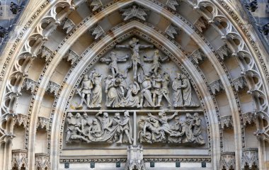 Çek Cumhuriyeti Prag Şatosu 'ndaki Aziz Vitus Katedrali (Roma Katolik Katedrali)