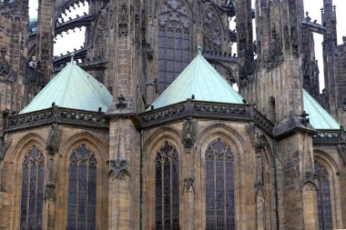 Çek Cumhuriyeti Prag Şatosu 'ndaki Aziz Vitus Katedrali (Roma Katolik Katedrali)
