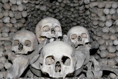Sedlec mezarda olduğunu küçük bir Katolik kilise, altında mezarlık Kilisesi, All Saints içinde Sedlec, Kutna Hora, Çek Cumhuriyeti bir banliyösünde yer alan