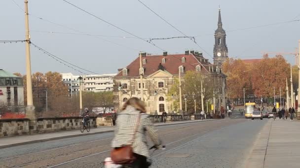 Sejarah pusat Dresden (markah tanah), Jerman — Stok Video