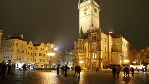 Вид на город с реки Влтава, Чехия — стоковое видео