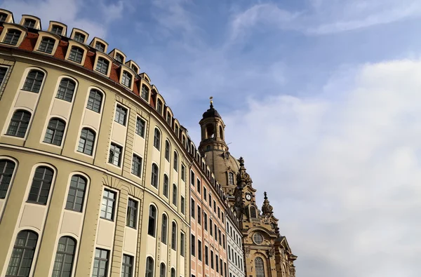Dresden Frauenkirche (literalmente Igreja de Nossa Senhora) é uma igreja luterana em Dresden, Alemanha — Fotografia de Stock