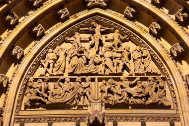 Çek Cumhuriyeti Prag Şatosu 'ndaki Aziz Vitus Katedrali (Roma Katolik Katedrali)