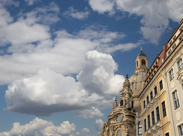 Dresden Frauenkirche (literalmente Igreja de Nossa Senhora) é uma igreja luterana em Dresden, Alemanha — Fotografia de Stock