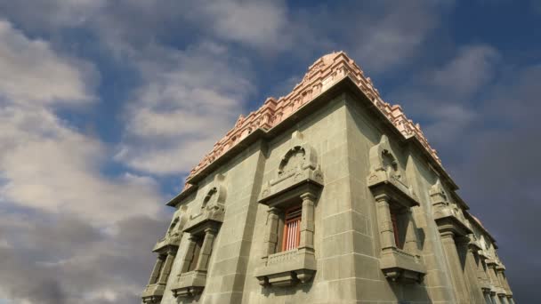 Suchindram tempel tillägnat gudarna shiva, vishnu och brahma, skyddad av unesco. Kanniyakumari, tamil nadu, Sydindien — Stockvideo