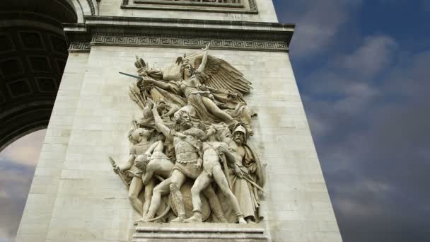 Arc de Triomphe, Paris, Fransa, Orta Avrupa — Stok video