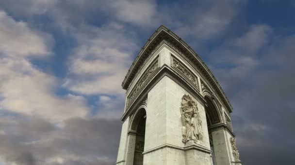 Arc de Triomphe, Paris, Fransa, Orta Avrupa — Stok video