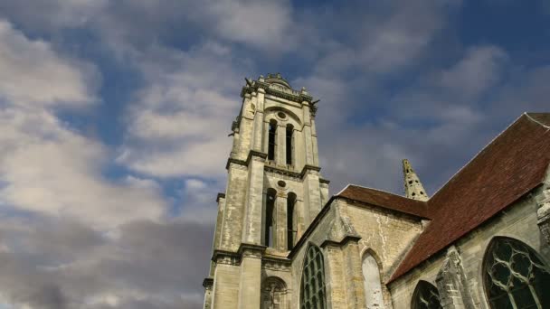 Kathedraal (notre dame) senlis, oise, Picardie, Frankrijk — Stockvideo