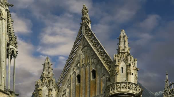 Catedral (Notre Dame) de Senlis, Oise, Picardía, Francia — Vídeo de stock