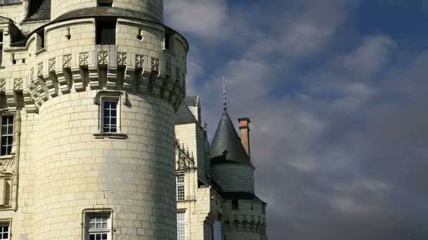 Castello di Usse, Valle della Loira, Francia noto anche come Castello della Bella Addormentata — Video Stock