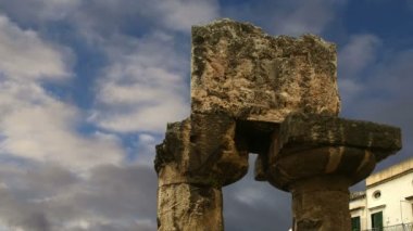 Antik Yunan Apollo Tapınağı. Syracuse (Siracusa, Sarausa)--tarihi şehir, Sicilya, İtalya