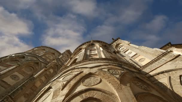 Monreale, katedral bazilika olduğu Roma Katolik Kilisesi, monreale, Sicilya ve Güney İtalya — Stok video