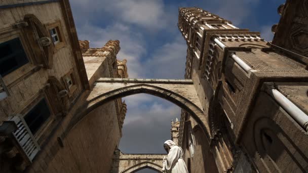 De kathedraal van palermo is een architectonisch complex in palermo, Sicilië, Zuid-Italië — Stockvideo