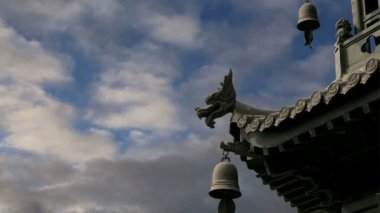 süslemeleri bölge dev Vahşi kaz Pagodası üzerinde çatı, bir Budist pagoda bulunan Güney xian (sian, xi'an), shaanxi Eyaleti, Çin olduğunu
