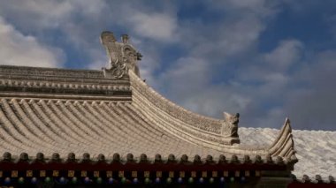 süslemeleri bölge dev Vahşi kaz Pagodası üzerinde çatı, bir Budist pagoda bulunan Güney xian (sian, xi'an), shaanxi Eyaleti, Çin olduğunu