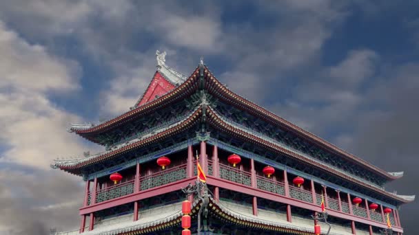 Las fortificaciones de Xian (Sian, Xi 'an), antigua capital de China, representan una de las murallas chinas más antiguas y mejor conservadas. — Vídeos de Stock