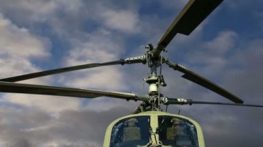 rotor ve modern askeri helikopterler closeup gövde bölümü detayları