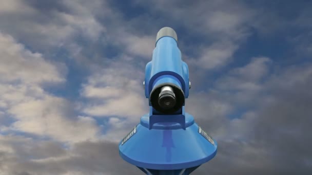 Visor del telescopio contra el cielo (lapso de tiempo ) — Vídeos de Stock